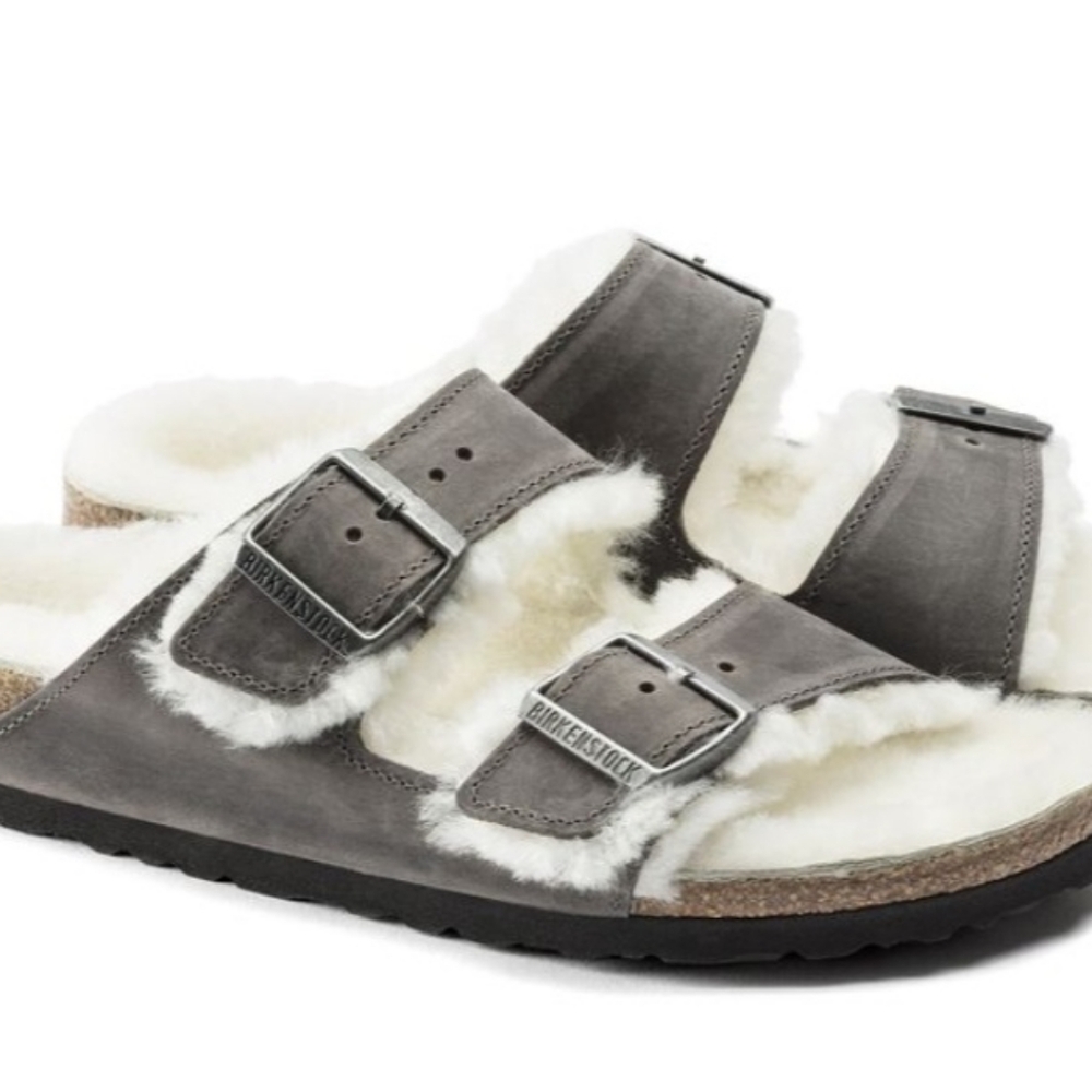 Size 43 - 🆕️ BIRKENSTOCK ARIZONA Men'sì SHEARLING/IRON - Picture 7 of 15